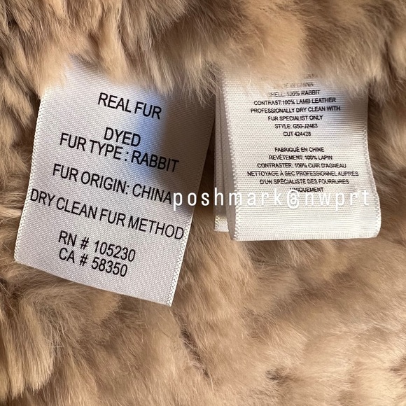 JOIE 🐰 Sela Rabbit Fur Jacket Coat Sweater Scarf Mushroom Beige XS - Picture 9 of 15